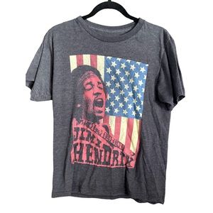 Jimi Hendrix Official Concert Tour‎ T-Shirt Grey with Print M